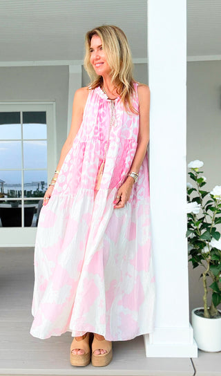 Island Air Italian Dress- Pink