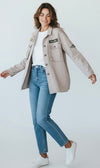 Military Inspired Twill Jacket-160 Jackets-V SKY-Coastal Bloom Boutique, find the trendiest versions of the popular styles and looks Located in Indialantic, FL