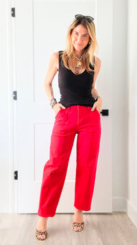 Soho Pop Barrel Pants-170 Bottoms-Risen-Coastal Bloom Boutique, find the trendiest versions of the popular styles and looks Located in Indialantic, FL