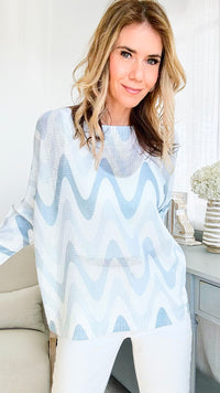 Ripples Italian St Tropez Sweater-140 Sweaters-Italianissimo-Coastal Bloom Boutique, find the trendiest versions of the popular styles and looks Located in Indialantic, FL