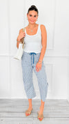 Sailline Stripe Drawstring Pants-170 Bottoms-SO ME-Coastal Bloom Boutique, find the trendiest versions of the popular styles and looks Located in Indialantic, FL