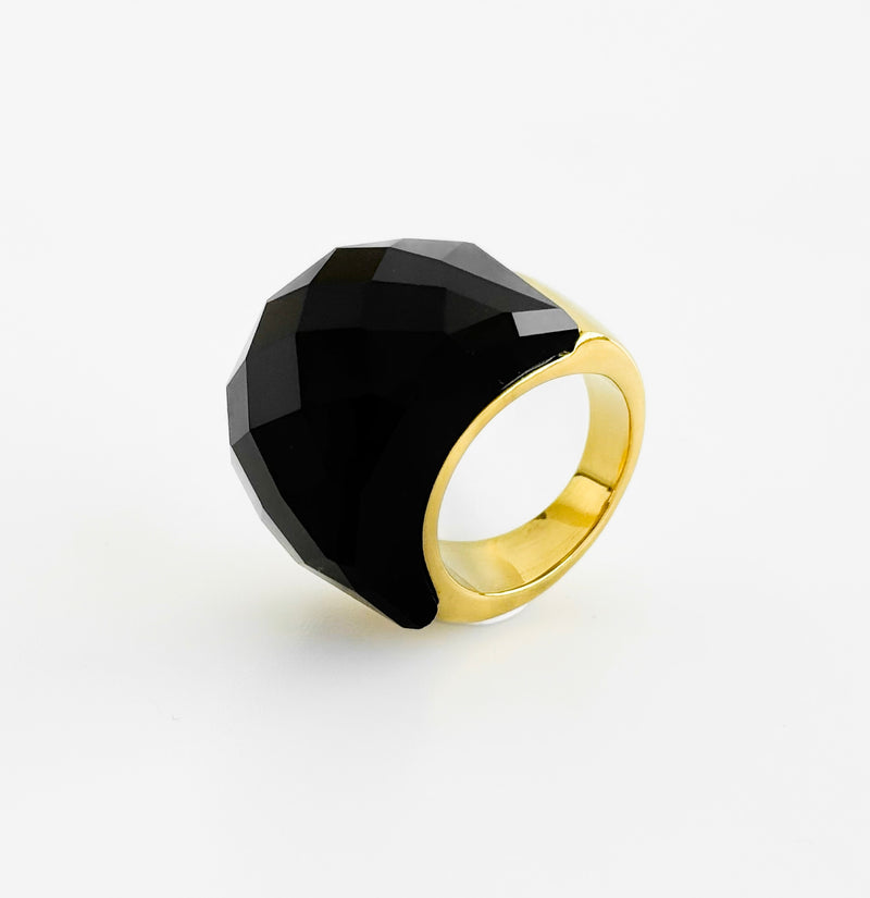 Prism Cascade Dome Ring - Black-230 Jewelry-Darling-Coastal Bloom Boutique, find the trendiest versions of the popular styles and looks Located in Indialantic, FL