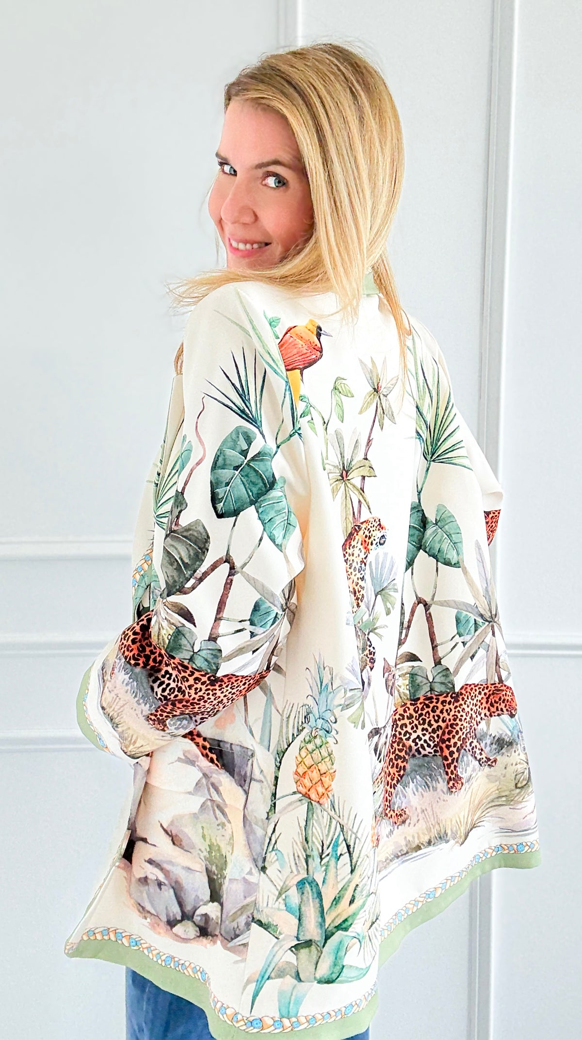 Tropic Jungle Italian Blazer-160 Jackets-Italianissimo-Coastal Bloom Boutique, find the trendiest versions of the popular styles and looks Located in Indialantic, FL