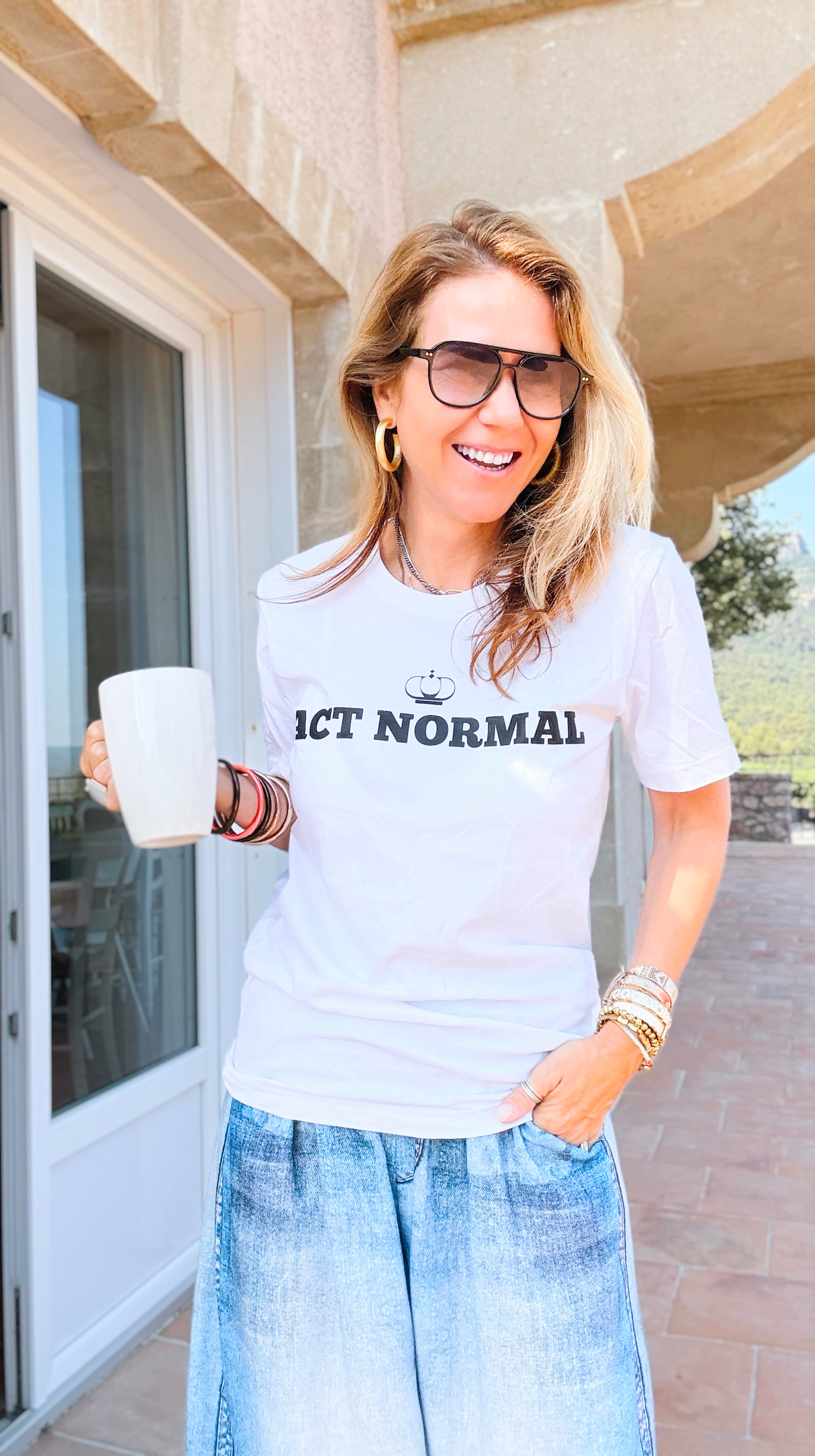 Act Normal Custom T-Shirt-110 short Sleeve Top-FESTIVITEES-Coastal Bloom Boutique, find the trendiest versions of the popular styles and looks Located in Indialantic, FL