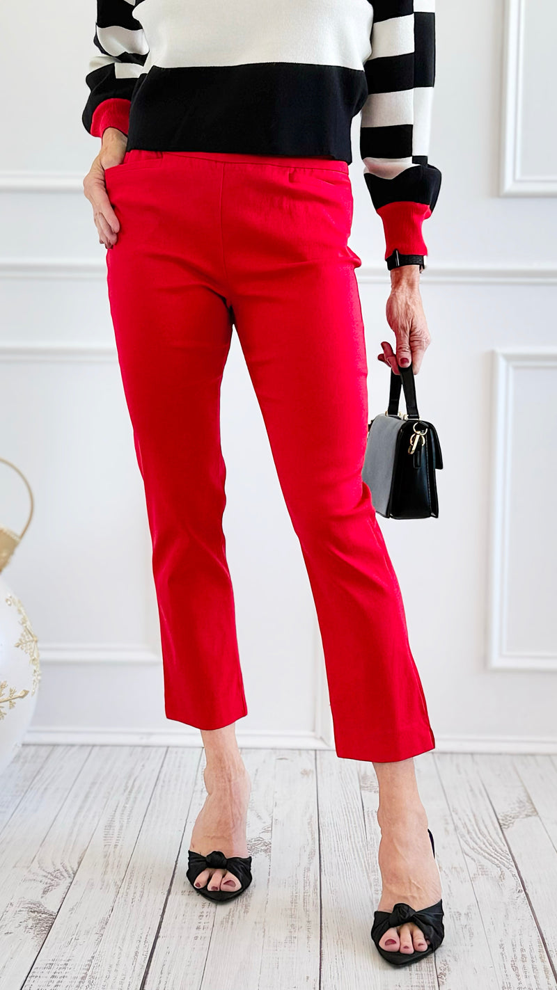 Weekend Muse Slim Ankle Pant-Red-100 Pants-spin usa-Coastal Bloom Boutique, find the trendiest versions of the popular styles and looks Located in Indialantic, FL