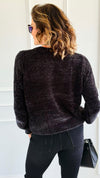 Cuddle Cloud Chenille Sweater-Black-140 Sweaters-Zenana-Coastal Bloom Boutique, find the trendiest versions of the popular styles and looks Located in Indialantic, FL