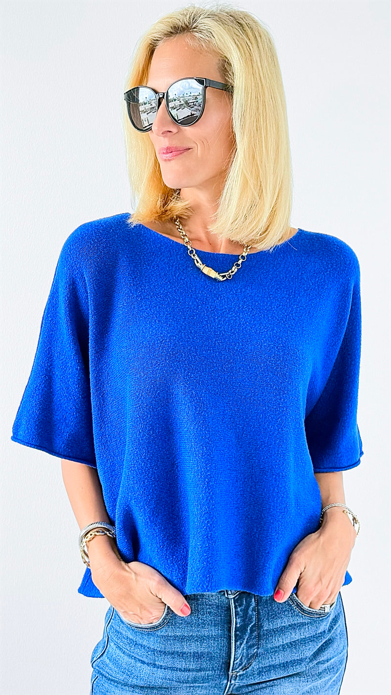 Winter in Amalfi Italian Top - Royal Blue-140 Sweaters-Italianissimo-Coastal Bloom Boutique, find the trendiest versions of the popular styles and looks Located in Indialantic, FL