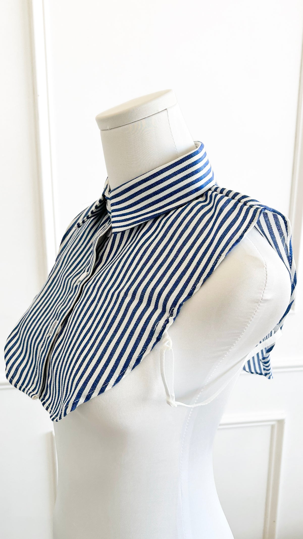 Faux Striped Collar-Blue-Whrite-260 Other Accessories-Darling-Coastal Bloom Boutique, find the trendiest versions of the popular styles and looks Located in Indialantic, FL