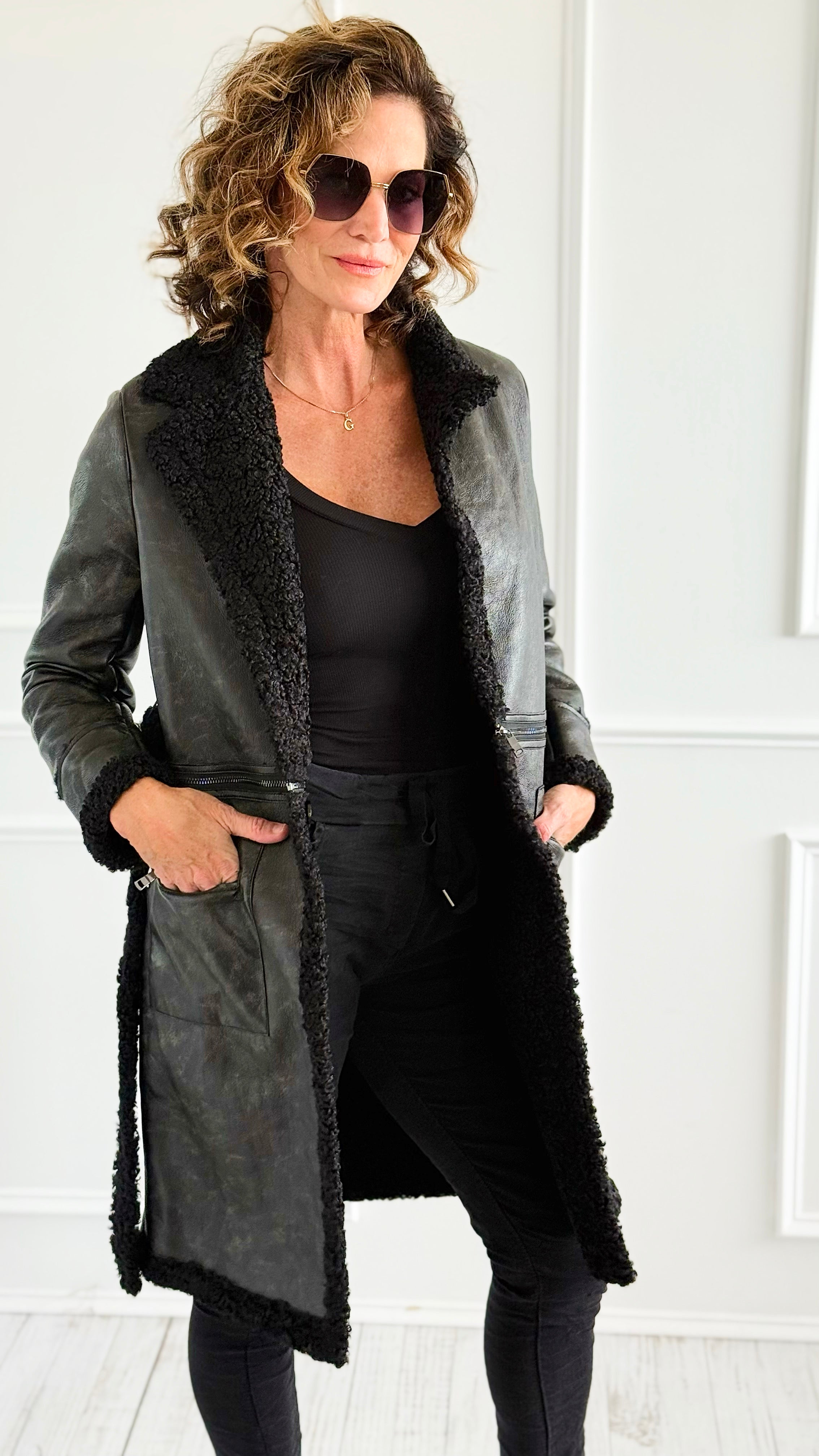 Midnight Embrace Coat-160 Jackets-ROUSSEAU-Coastal Bloom Boutique, find the trendiest versions of the popular styles and looks Located in Indialantic, FL