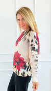 Rosso Selvaggio Italian St Tropez Sweater- Wild Rose-140 Sweaters-SORPRESA-Coastal Bloom Boutique, find the trendiest versions of the popular styles and looks Located in Indialantic, FL