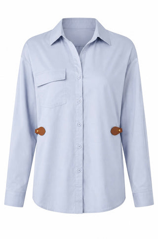 Pocket Detail Button Front Blouse