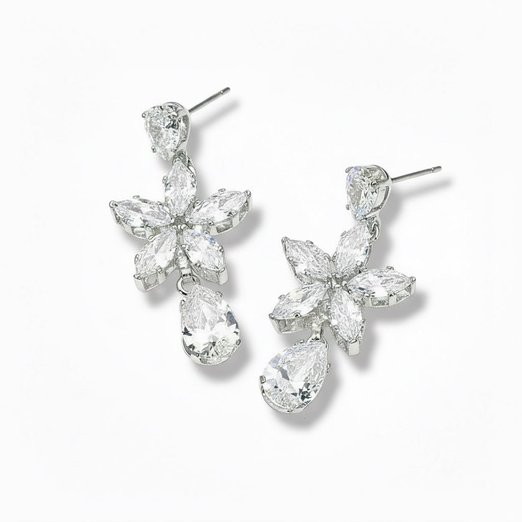 Frosted Bloom Drop Earrings-230 Jewelry-NYW-Coastal Bloom Boutique, find the trendiest versions of the popular styles and looks Located in Indialantic, FL