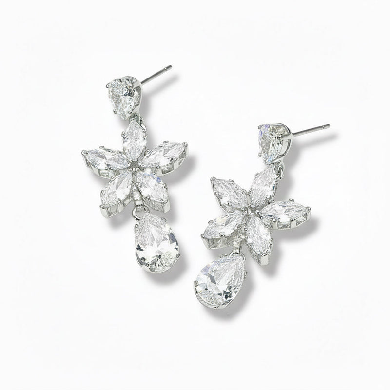 Frosted Bloom Drop Earrings-230 Jewelry-NYW-Coastal Bloom Boutique, find the trendiest versions of the popular styles and looks Located in Indialantic, FL