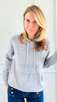 Beautiful Days Rhinestone Hoodie-140 Sweaters-cinniya-Coastal Bloom Boutique, find the trendiest versions of the popular styles and looks Located in Indialantic, FL