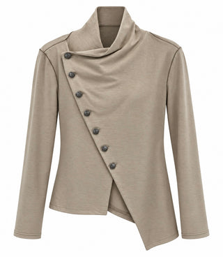Washed Luxe Italian Crossover Jacket- Olive