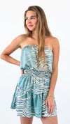 Zebra Tide Smocked Mini Dress-200 Dresses/Jumpsuits/Rompers-Ariella-Coastal Bloom Boutique, find the trendiest versions of the popular styles and looks Located in Indialantic, FL