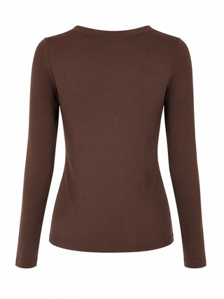 V-Neck Anniston Microfiber Tee - Brown