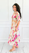 Botanical Belted Italian Midi Dress-200 Dresses/Jumpsuits/Rompers-AZUL MONACO-Coastal Bloom Boutique, find the trendiest versions of the popular styles and looks Located in Indialantic, FL