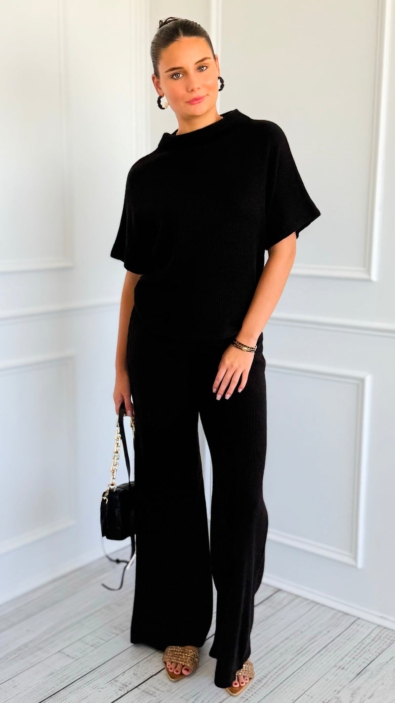 The Art of Staying In Set - Black-210 Loungewear/Sets-Zenana-Coastal Bloom Boutique, find the trendiest versions of the popular styles and looks Located in Indialantic, FL