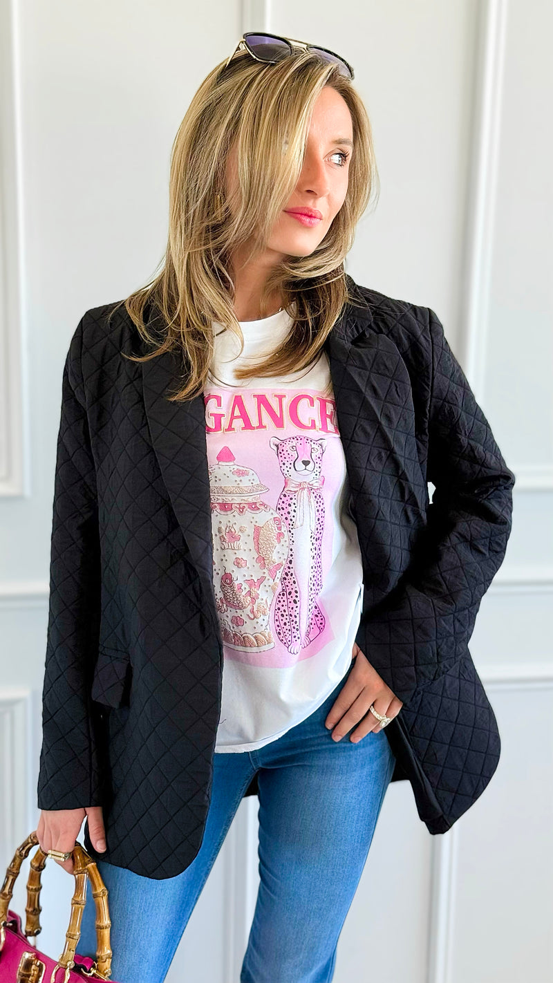 Midnight Rhythm Blazer-160 Jackets-ROUSSEAU-Coastal Bloom Boutique, find the trendiest versions of the popular styles and looks Located in Indialantic, FL