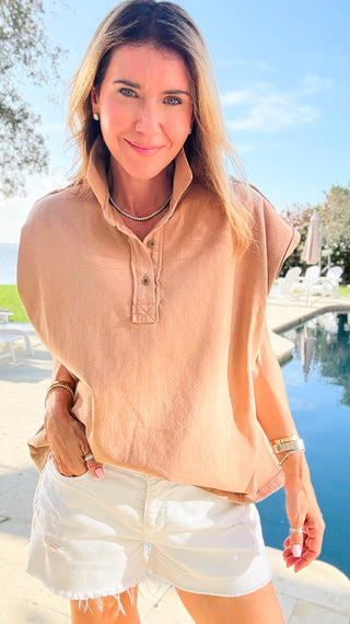 Sunlit Ease Top -  Light Camel
