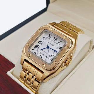 Classic Square Dial Watch - Gold