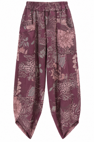 Floral Instinct La Spezia Italian Cotton Pant - Plum