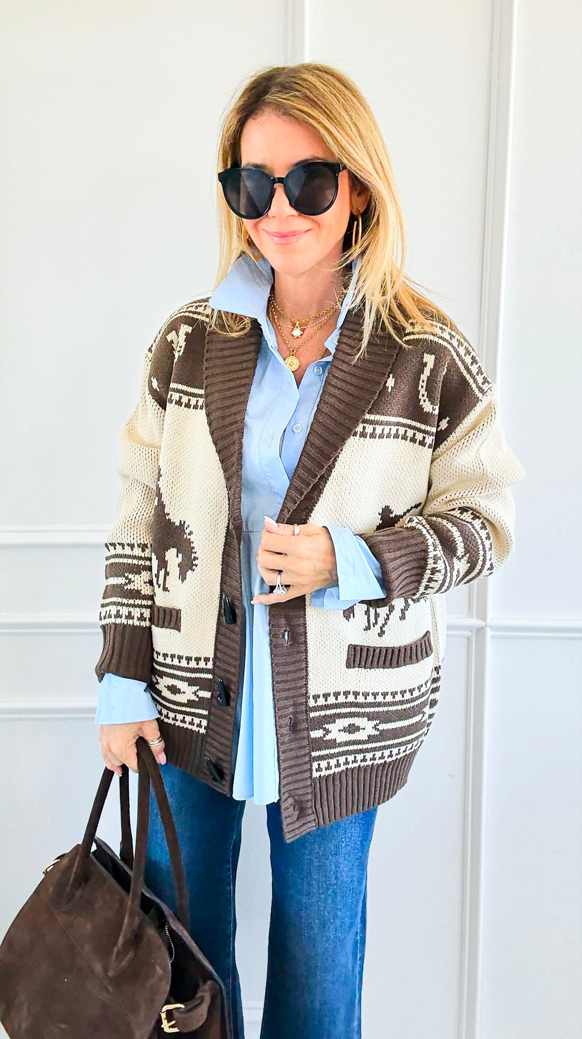 Rodeo Cowboy Cardigan-140 Sweaters-Original USA-Coastal Bloom Boutique, find the trendiest versions of the popular styles and looks Located in Indialantic, FL