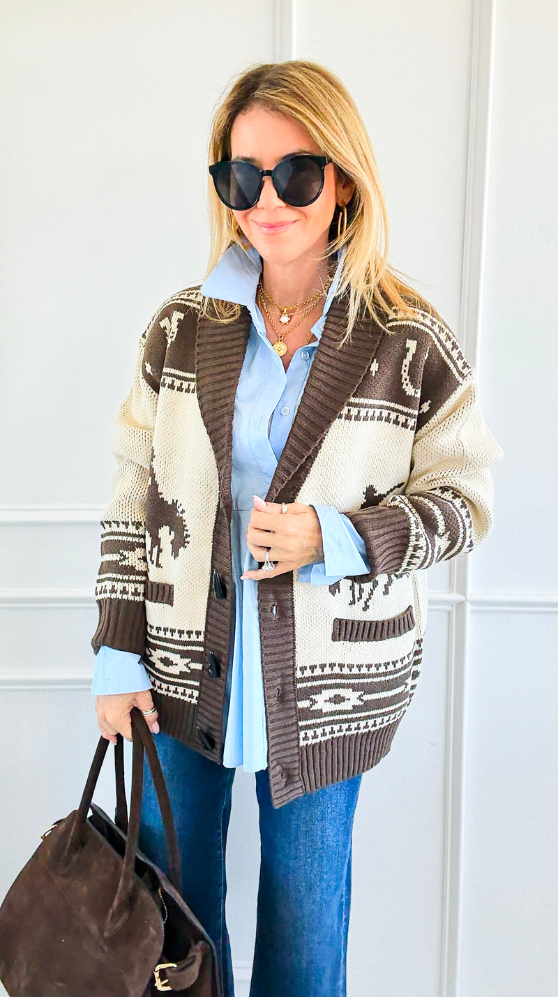 Rodeo Cowboy Cardigan-140 Sweaters-Original USA-Coastal Bloom Boutique, find the trendiest versions of the popular styles and looks Located in Indialantic, FL