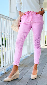 Love Endures Italian Jogger - Pink-180 Joggers-Italianissimo/ SUNNY HOLIDAYS-Coastal Bloom Boutique, find the trendiest versions of the popular styles and looks Located in Indialantic, FL