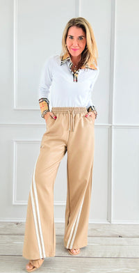 Stripe Wide-Leg Track Pants-170 Bottoms-litaga-Coastal Bloom Boutique, find the trendiest versions of the popular styles and looks Located in Indialantic, FL