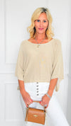 Italian Glitz Drape Poncho-Gold-110 short Sleeve Top-LY PARIS-Coastal Bloom Boutique, find the trendiest versions of the popular styles and looks Located in Indialantic, FL