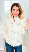 Garden Daydream Ruffled Collared Top-130 Long Sleeve Tops-JODIFL-Coastal Bloom Boutique, find the trendiest versions of the popular styles and looks Located in Indialantic, FL