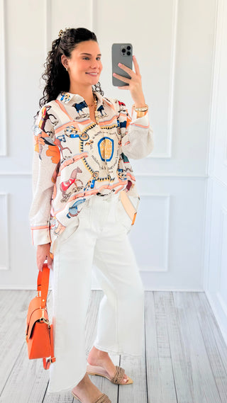 High Rise Ankle Wide Pants