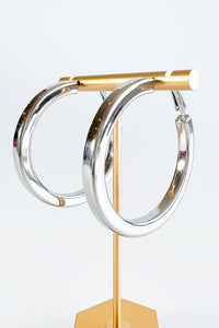 Stainless Steel Smooth Big Hoop Earrings-230 Jewelry-NYC-Coastal Bloom Boutique, find the trendiest versions of the popular styles and looks Located in Indialantic, FL