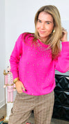 Starlight Studded Knit Sweater-140 Sweaters-Rousseau-Coastal Bloom Boutique, find the trendiest versions of the popular styles and looks Located in Indialantic, FL