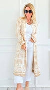 Adorable Italian Long Jacket- Beige-160 Jackets-K2-Coastal Bloom Boutique, find the trendiest versions of the popular styles and looks Located in Indialantic, FL
