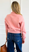 Whispered Grace Polo Top - Mauve Pink-130 Long Sleeve Tops-Rosio-Coastal Bloom Boutique, find the trendiest versions of the popular styles and looks Located in Indialantic, FL