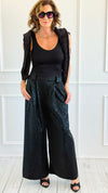 Starlit Italian Flare- Leg Pant- Black-100 Pants-AZUL MONACO-Coastal Bloom Boutique, find the trendiest versions of the popular styles and looks Located in Indialantic, FL