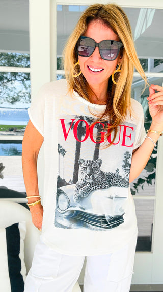 Wild Glamour Unleashed Italian Graphic Top