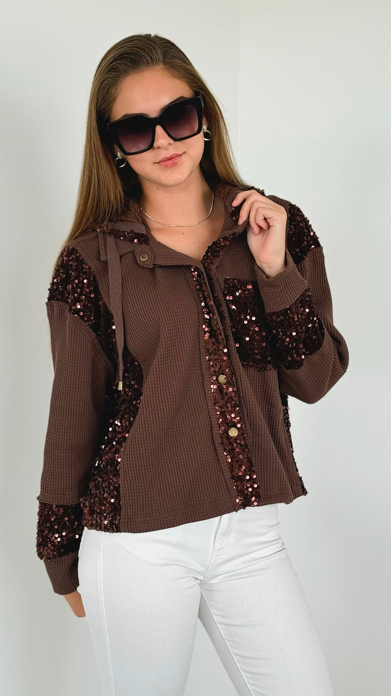 Shimmer Night Hoodie-140 Sweaters-ROUSSEAU-Coastal Bloom Boutique, find the trendiest versions of the popular styles and looks Located in Indialantic, FL