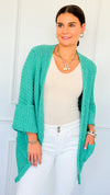 Cuff & Comfort Chenille Cardigan-Emerald Mint-150 Cardigans/Layers-POL-Coastal Bloom Boutique, find the trendiest versions of the popular styles and looks Located in Indialantic, FL
