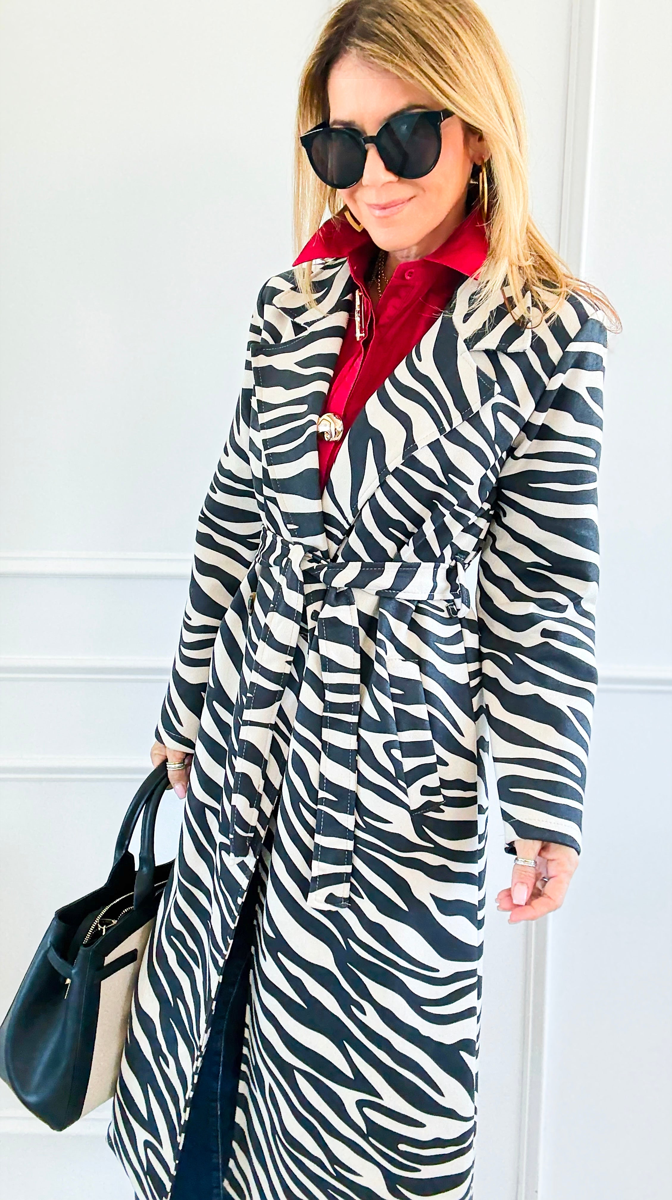 Milano Stripes Italian Coat-160 Jackets-BONITO SRL-Coastal Bloom Boutique, find the trendiest versions of the popular styles and looks Located in Indialantic, FL