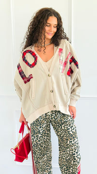 Patch & Cozy Knit Cardigan-150 Cardigan Layers-Blue Velvet-Coastal Bloom Boutique, find the trendiest versions of the popular styles and looks Located in Indialantic, FL