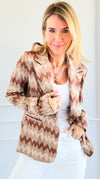 Chevron Relaxed Italian Blazer-Camel-Brown-160 Jackets-Venti6-Coastal Bloom Boutique, find the trendiest versions of the popular styles and looks Located in Indialantic, FL