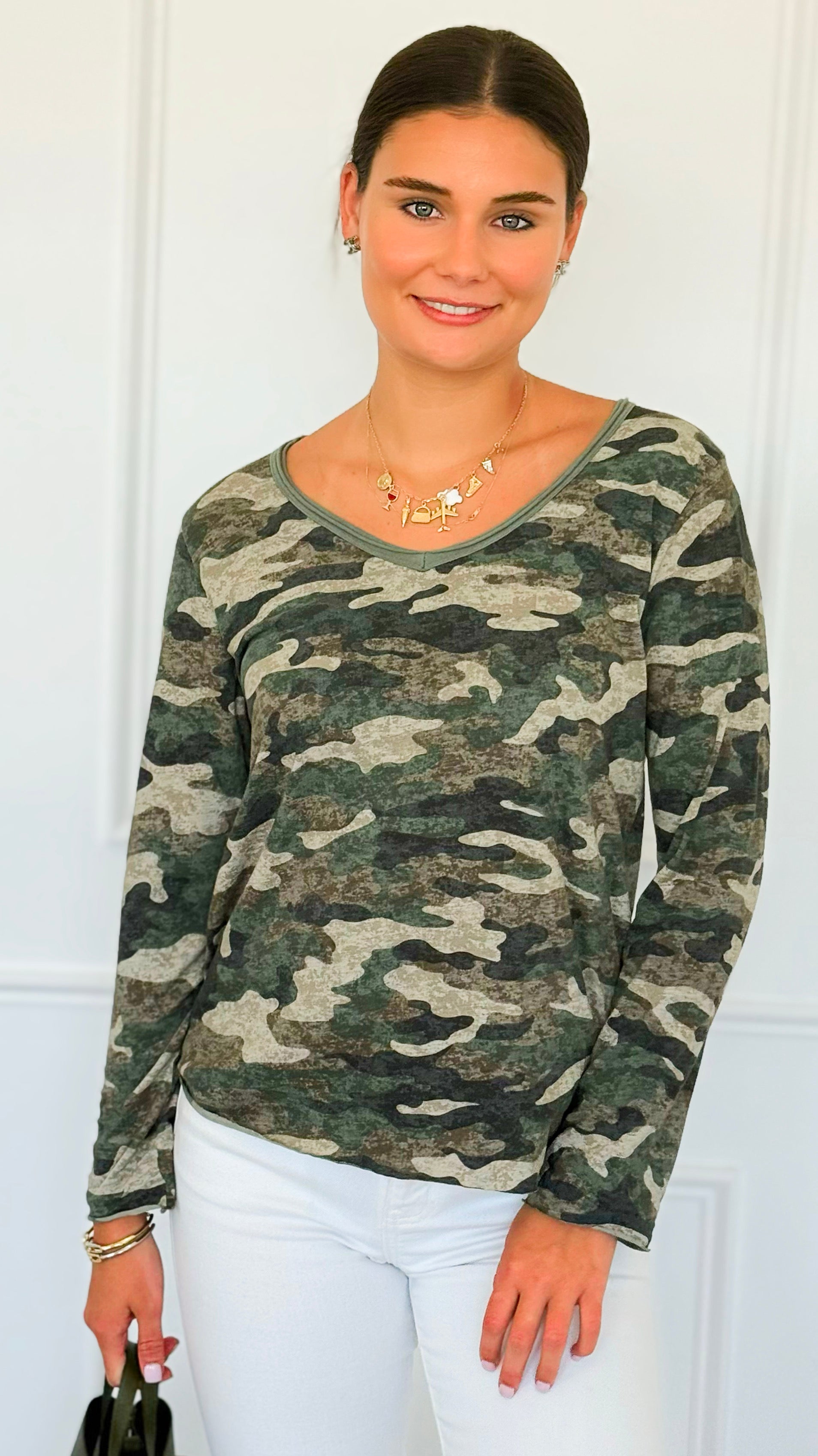 Camo Italian Tee-110 short Sleeve Top-LY PARIS-Coastal Bloom Boutique, find the trendiest versions of the popular styles and looks Located in Indialantic, FL