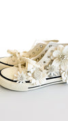 Flower High-Top Canvas Shoes - White-250 Shoes-Chasing Bandits-Coastal Bloom Boutique, find the trendiest versions of the popular styles and looks Located in Indialantic, FL