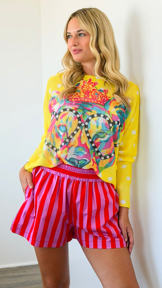 Playful Stripe Shorts - Pink