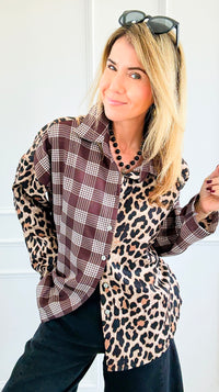 Two Sides Story Italian Button- Down Top-110 Long Sleeve Tops-SEÑORITA C-Coastal Bloom Boutique, find the trendiest versions of the popular styles and looks Located in Indialantic, FL