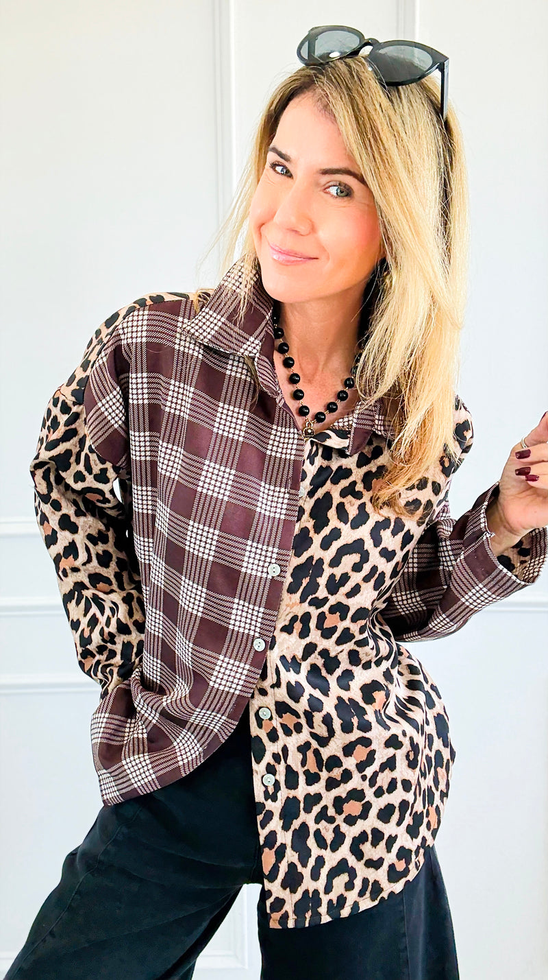 Two Sides Story Italian Button- Down Top-110 Long Sleeve Tops-SEÑORITA C-Coastal Bloom Boutique, find the trendiest versions of the popular styles and looks Located in Indialantic, FL